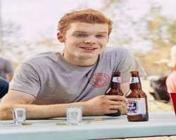 Cameron Monaghan consuming alcohol